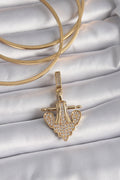Pirinç Gold Renk Zirkon Taşlı Çapa Model Ajda Charm