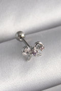 316L Çelik Gümüş Renk Zirkon Taşlı Kurdele Tragus Piercing