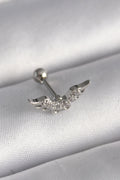 316L Çelik Gümüş Renk Zirkon Taş Detay Kanat Model Tragus Piercing