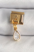 316L Çelik Gold Renk Sallantı Damla Zirkon Taşlı Nomination Charm