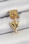 316L Çelik Sallantılı Kalp Model Gold Renk Nomination Charm