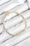 Pirinç Charm Zirkon Taşlı Taç Model Gold Renk Kadın Bileklik