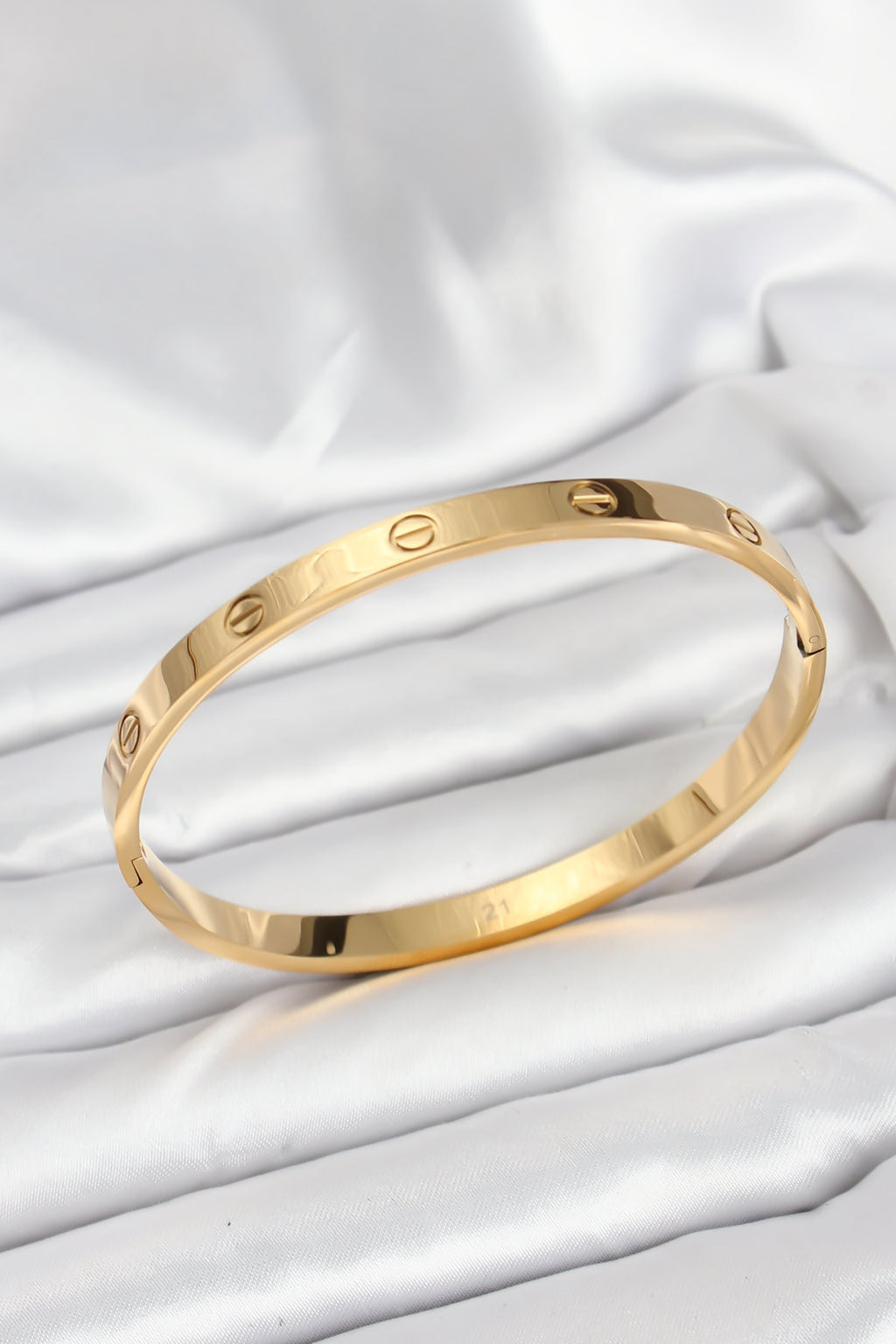 316L Çelik Gold Renk 65 mm Kadın Kelepçe Bileklik
