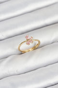 Pirinç Gold Renk Pembe Kelebek Kadın Yüzük