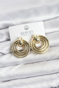 Gold Renk Pirinç Vintage Kadın Küpe