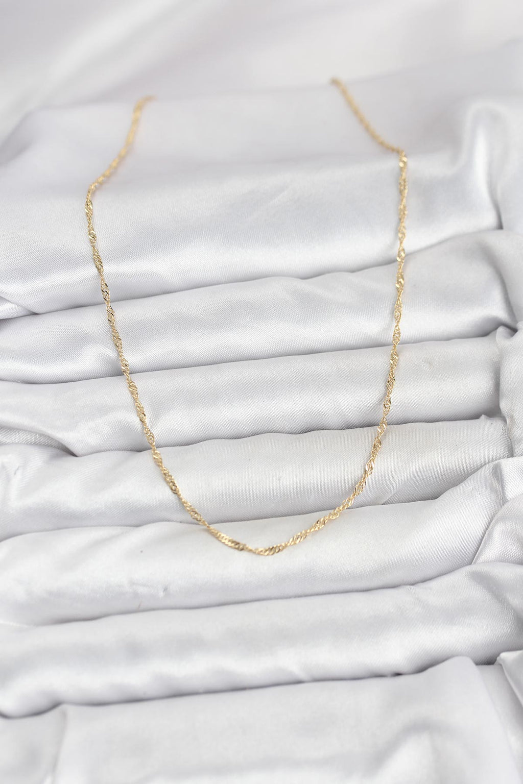 CM 14K Gold Renk Pirinç Ezme Burgu Model Kadın Kolye