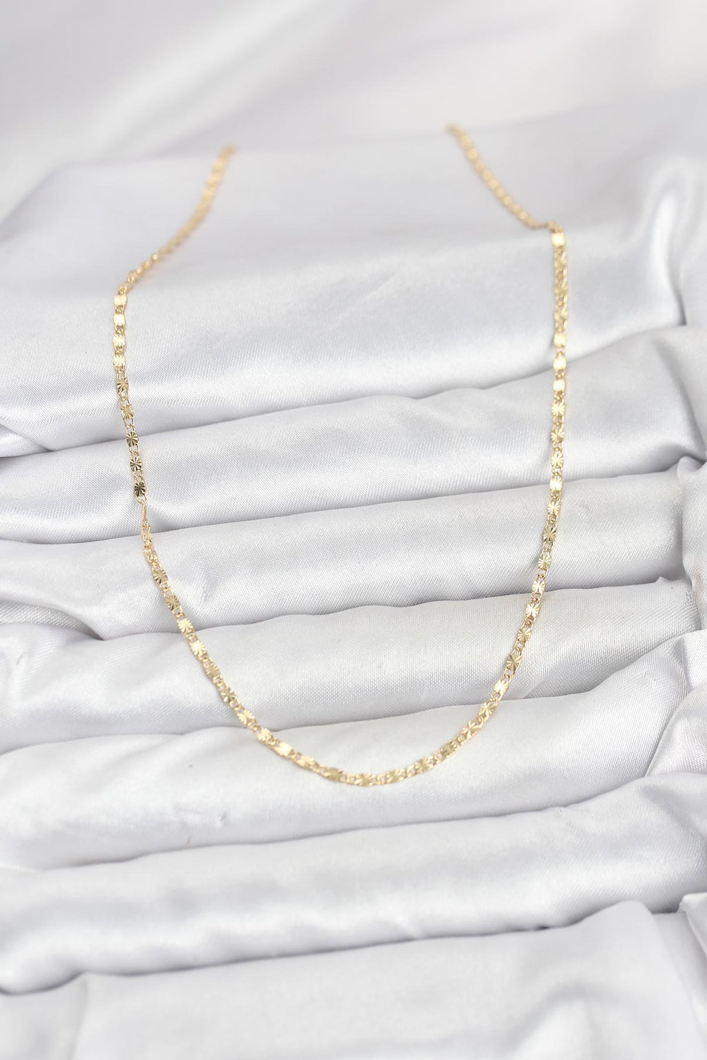CM 14K Gold Renk Lazer İnce Zincirli Kadın Kolye