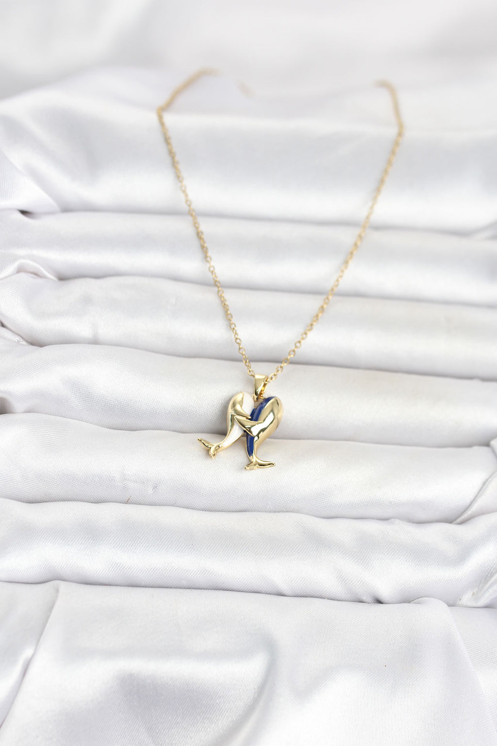 316L Çelik Zincir Gold Renk Dolphin Model Kadın Kolye
