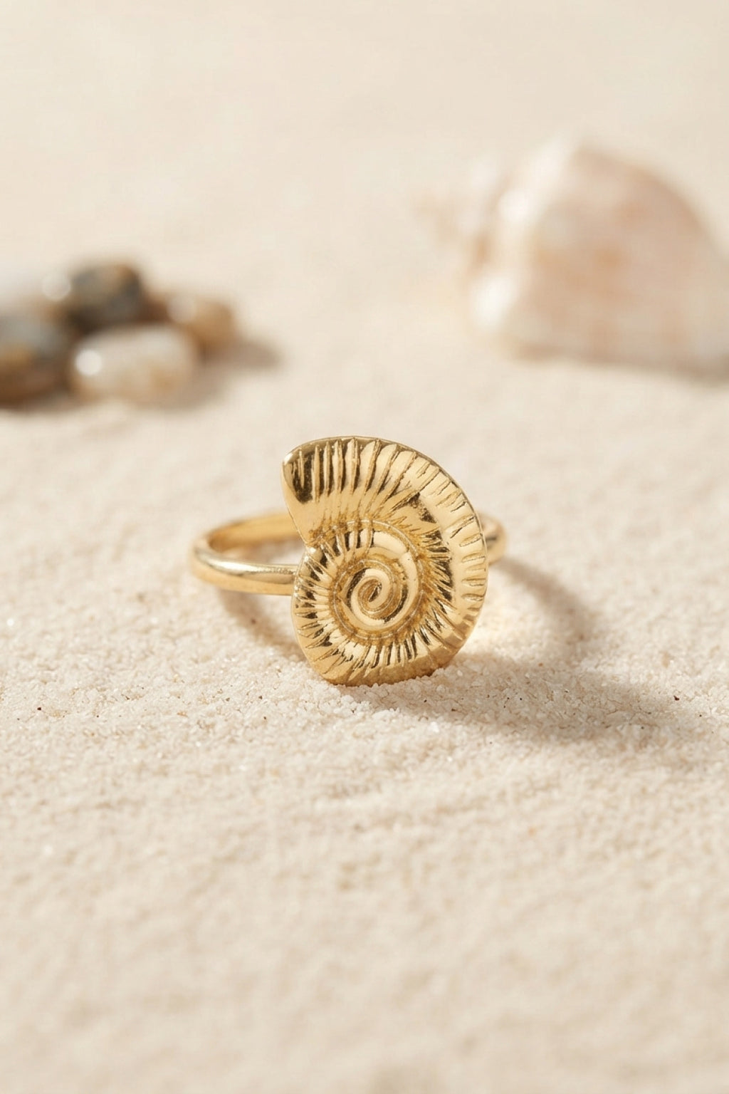 Nautilus Tasarım Gold Renk Kadın Yüzük