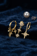 Kutup Yıldızı Model Gold Renk 3 lü Küpe Set